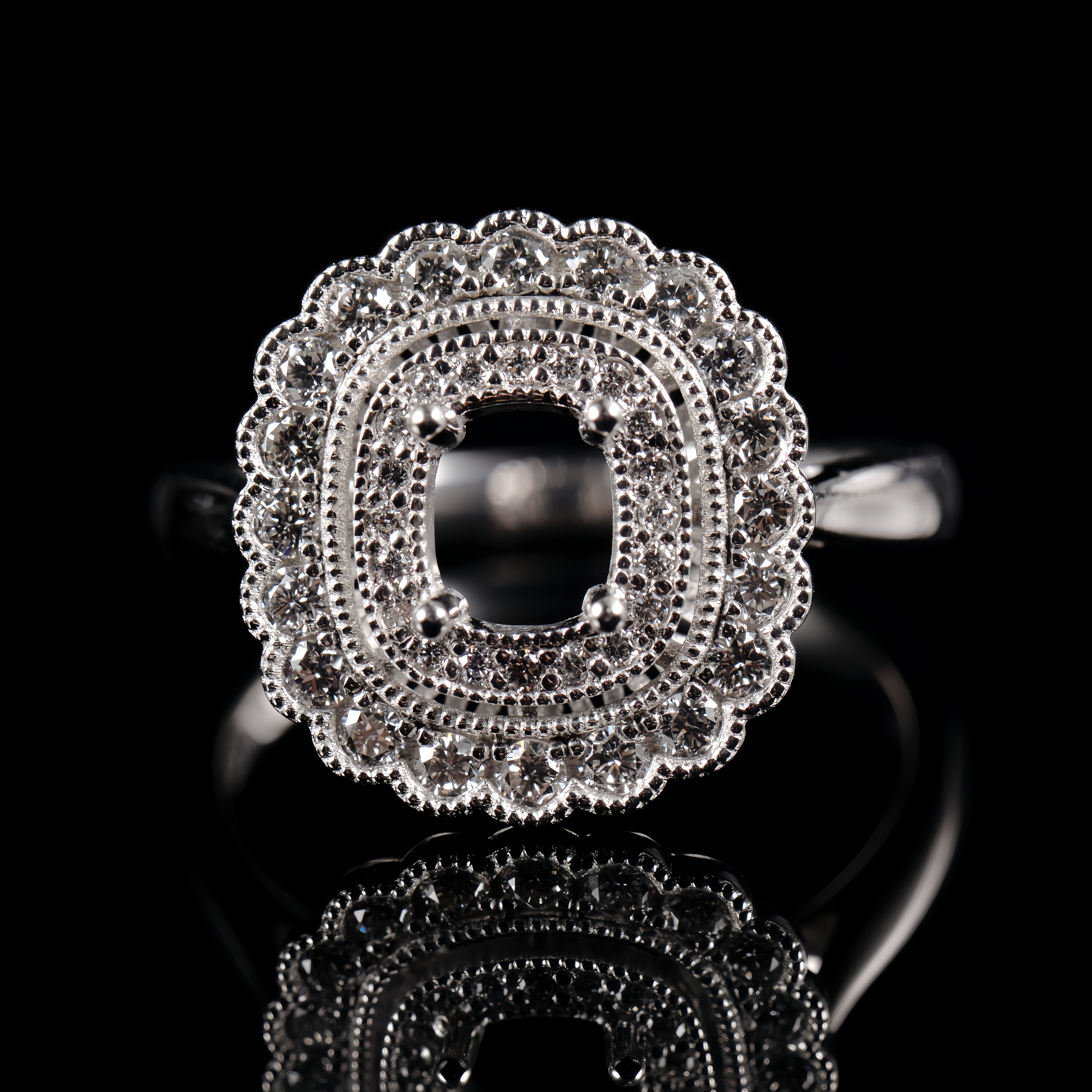 Fay Jewelry PT950铂金椭圆6*7手工定制指环空托婚礼轻奢镶嵌戒托