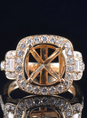 Fay Jewelry 个性定制钻石戒指空托（925银/10K/14K/18K/PT950）