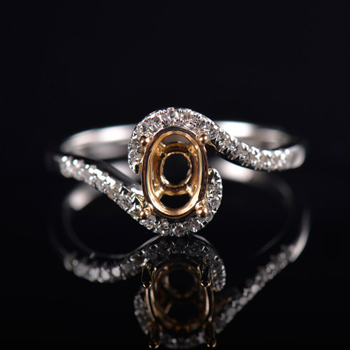 Fay Jewelry 10K金戒指婚戒空托镶嵌定制指环开口可定制女款空托