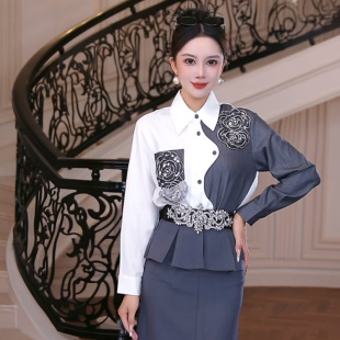 休闲洋气衣服女穿搭气质女装 2025新款 上衣F2530542A 芙娜妮 FNN