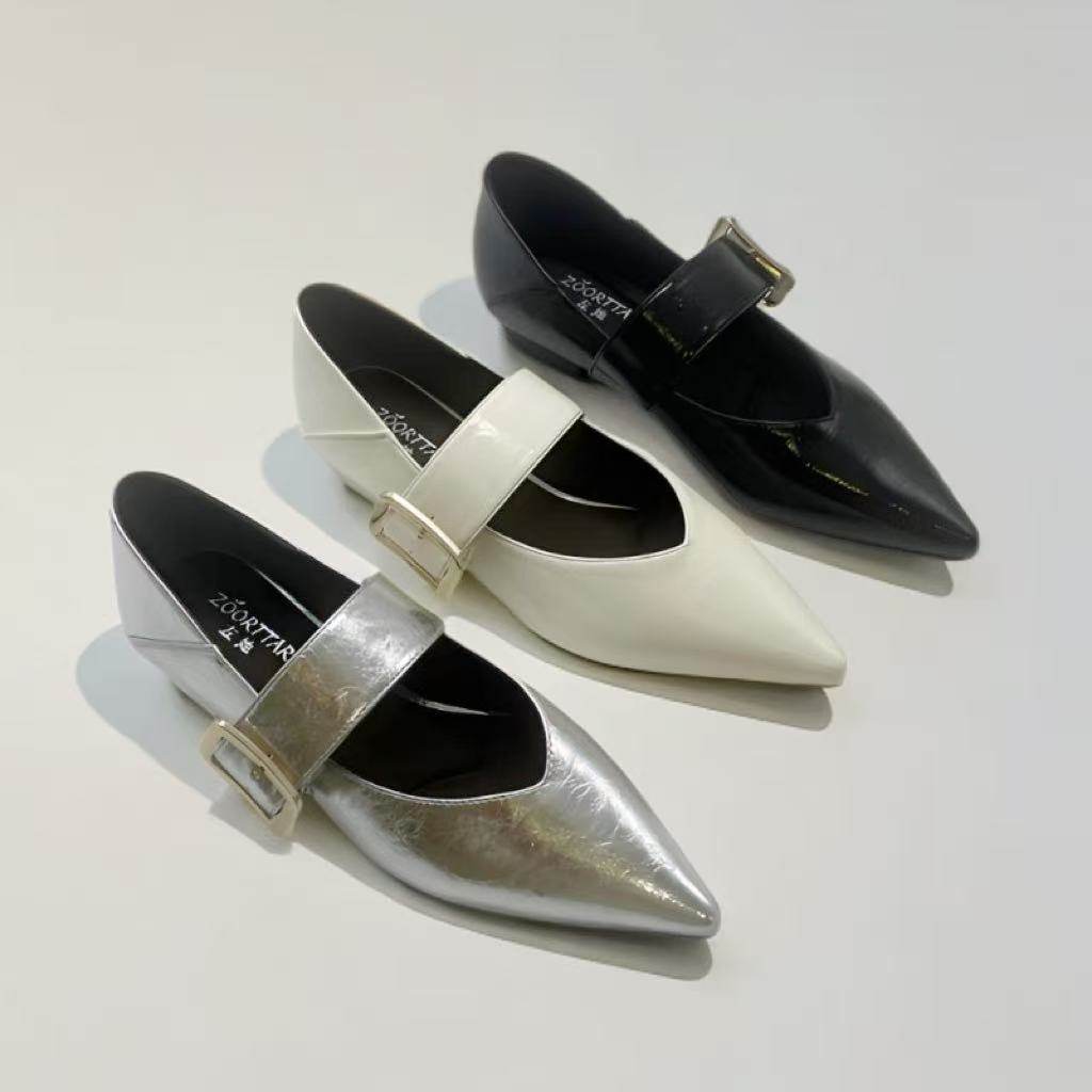 左她正品法式增高一字带浅口单鞋尖头银色玛丽珍鞋高跟鞋26332,女鞋,玛丽珍鞋,淘宝优惠券,粉丝福利购,淘宝优惠卷