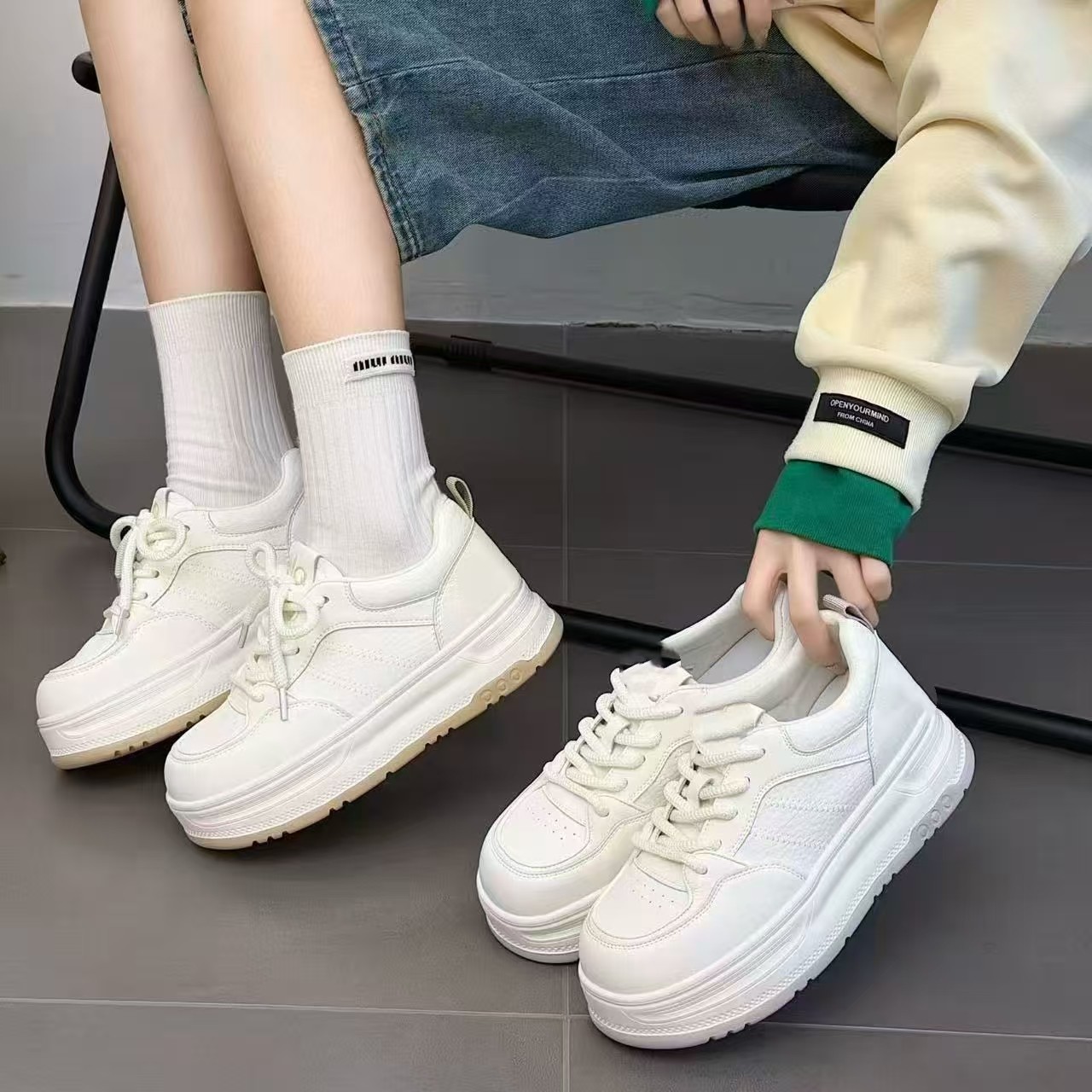 左她正品超轻厚底时尚小白鞋新款舒适百搭圆头系带休闲鞋2288270,女鞋,时尚休闲鞋,淘宝优惠券,粉丝福利购,淘宝优惠卷