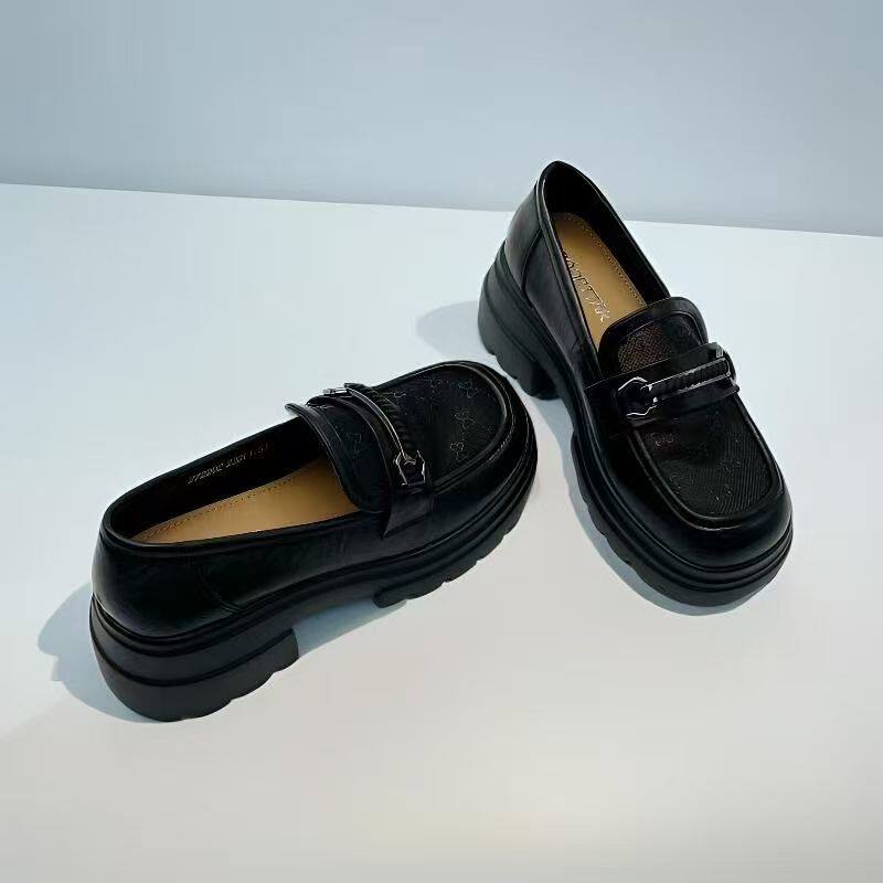 ZOORTTAR乐福鞋女款夏季网纱透气夏天黑色平底英伦风小皮鞋272202