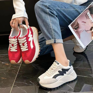 专柜正品62112真皮防滑耐磨舒适透气韩版网红甜美时尚休闲运动鞋