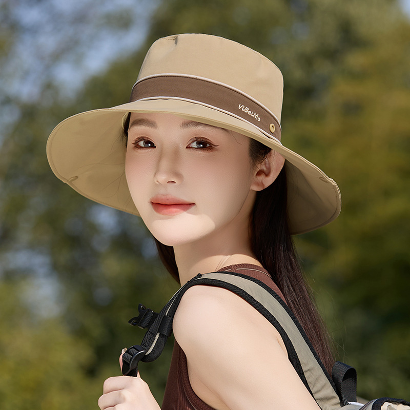 一帽两戴登山帽子女春夏韩版百搭显脸小遮阳帽户外防紫外线渔夫帽