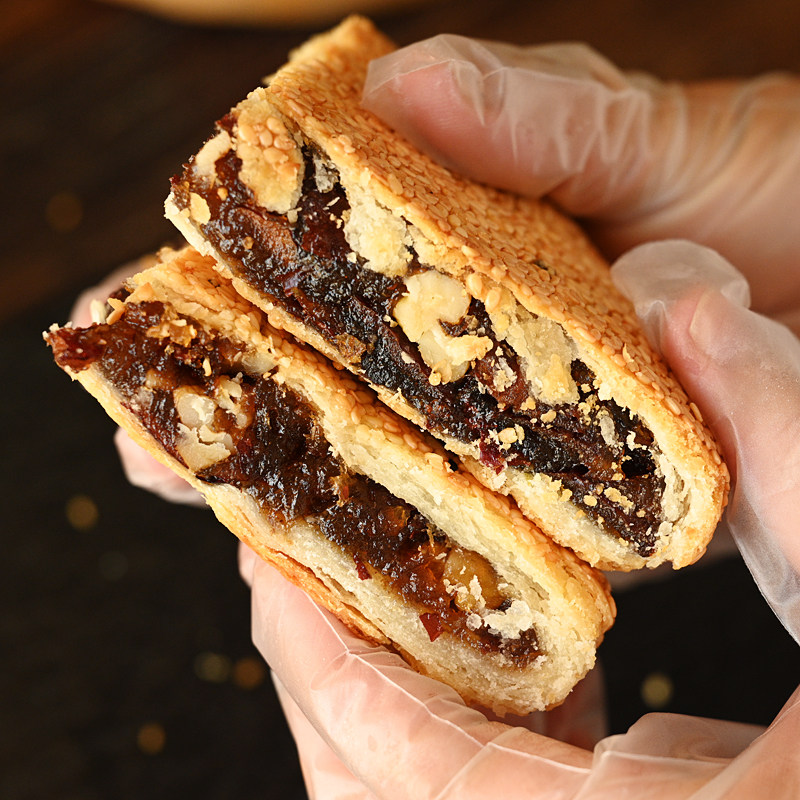 正宗温州桥墩镇特产老式酥皮枣泥山药核桃大月饼礼盒装中秋节送礼