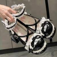 Sweet berry Bubbles, sweet and cute original lolita high heels, women's thick-heeled lo shoes, bow Lolita small leather shoes thumbnail 4