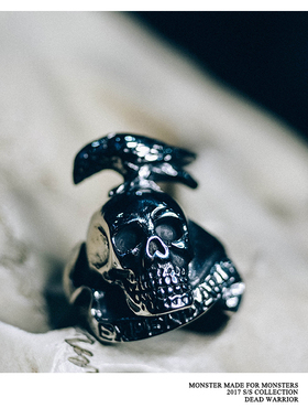 乌鸦骷髅男士欧美朋克风原创戒指