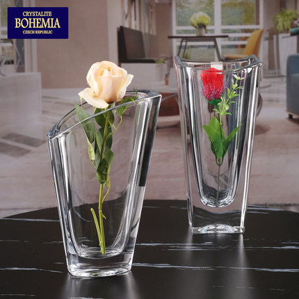 捷克BOHEMIA无铅水晶 吧台 卧室 办公桌面 前台okinawa花瓶摆件