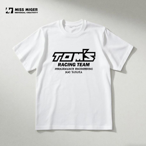 JDM汽车改装文化 TOM'S RACING TEAM纯棉t恤男 F田赞助可定制短袖