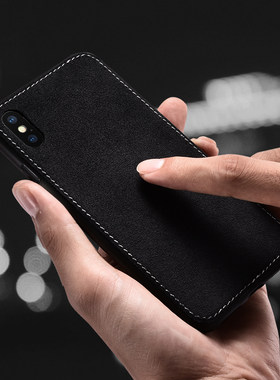 苹果x手机壳翻毛皮iphoneXS毛绒布硅胶软套防摔抖音防汗网红A2100