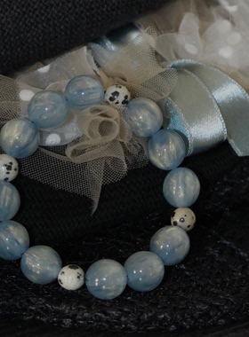 「呼吸海里的氧气」自制蓝白配色治愈且显白的星空手串