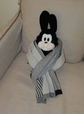 「条条灰」百搭低饱和秋冬保暖针织围巾