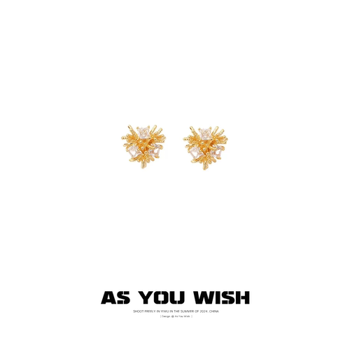 轻奢精致时尚烟花锆石耳钉