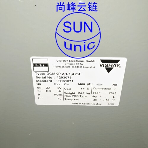 VISHAY DCMKP 2,1/1,4mF 2.1kV 1400uF 2013年捷克原装直流电容器