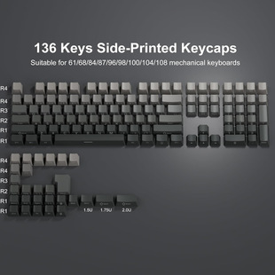 XVX侧刻渐变 m原厂高度PBT双色注塑正侧刻透光键帽高品质