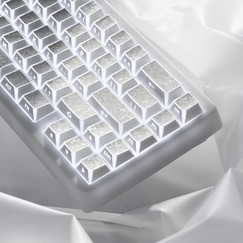 XVX碳纹折影果冻键帽原厂侧刻透光磁轴机械键盘帽ev63碳纤