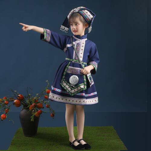 南宁发货现货广西壮族三月三儿童少数民族服装幼儿园女童洛丽塔