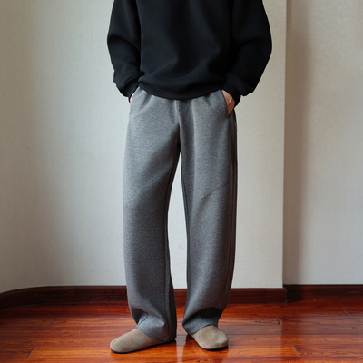 空气层爽滑垂感休闲直筒卫裤