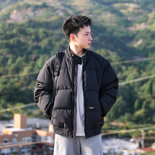 新款棒球服90白鸭绒羽绒服