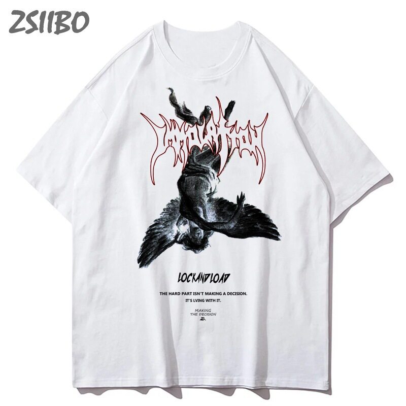 harajuku art fallen angel  mens t-shirt summer cool unisex