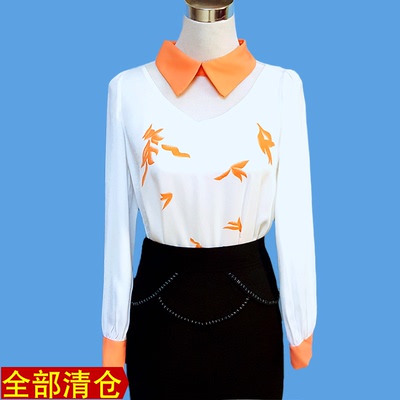 衬衫娃娃领宽松女春印花