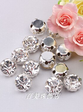 diy玻璃婚纱圆形手缝钻