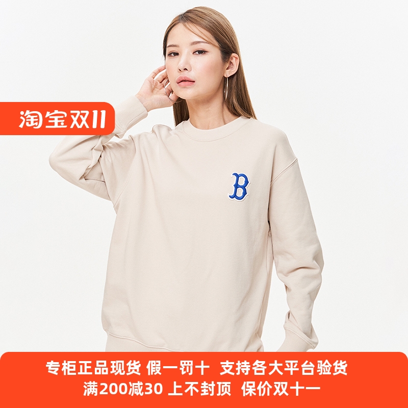 MLB专柜男女情侣卫衣2023春新款复古老花套头宽松休闲3AMTM0831