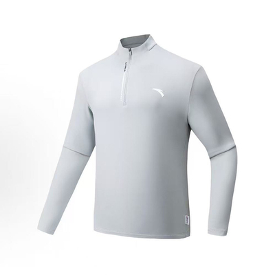 安踏运动综训系列男士零压T半拉链立领磨毛长袖T恤卫衣152617407