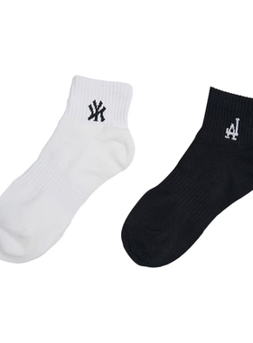 国内MLB正品袜子男袜女袜2024冬季新款短筒袜透气休闲袜3ASOS044N