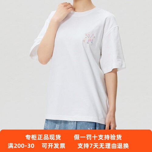 国内现货MLB男女26新款NY幻彩印花凉感休闲运动T恤短袖3ATSB1463