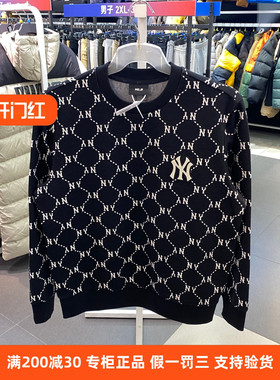 国内专柜正品MLB2024春季款NY老花满标男女休闲运动卫衣3AMTM0141