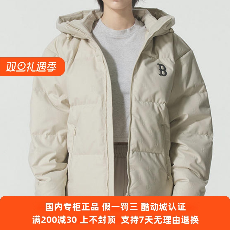 MLB鹅绒服男女25秋冬NY复古暗纹老花满标保暖棉羽绒外套3ADJM0856