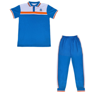 广州番禺区中学生校服初中短袖t恤短裤套装夏装速干蓝色男生女生