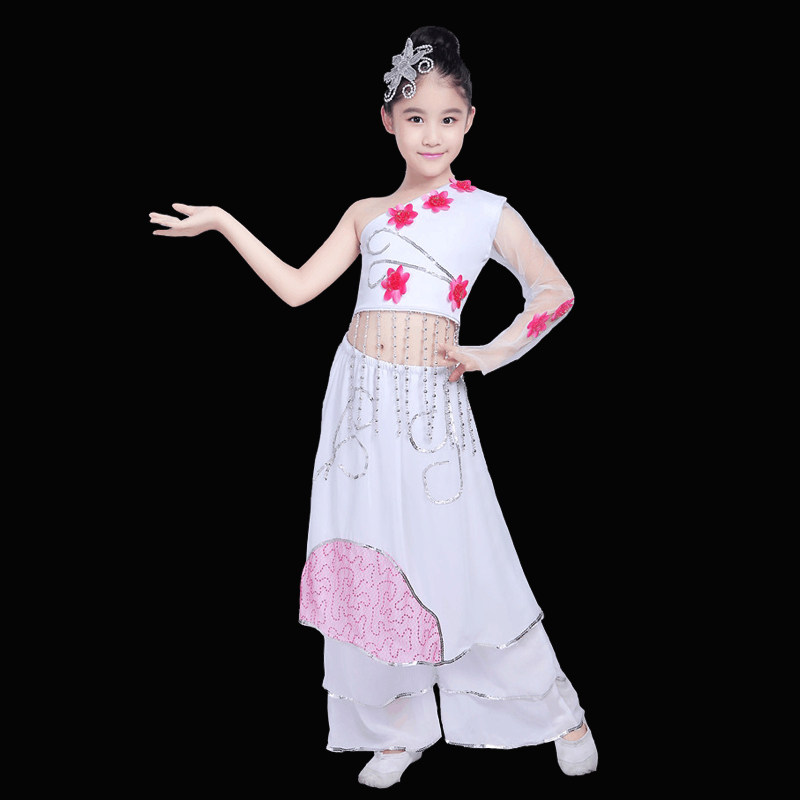 儿童古典舞演出服少儿雨中花中国风练功服飘逸舞蹈服女童舞蹈服装