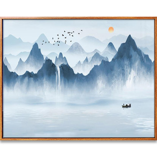 佳彩天颜 y数字油画风景客厅意境山水手工绘填减压油彩装饰画