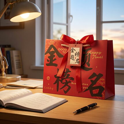 中考金榜题名礼品袋高考毕业包装袋前程似锦红色升学谢师宴伴手礼