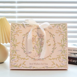 新款 袋小清新伴手礼袋生日纸袋 女神节礼品袋高级感月饼蛋黄酥包装