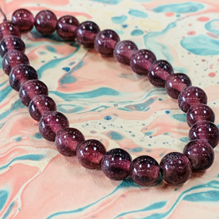 淄博博山10mm紫色透色老琉璃散珠手串文玩饰品