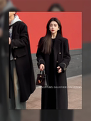 轻奢高级感中长款 加厚羽绒大衣 时尚 宽松长毛呢外套女2025冬季 新款