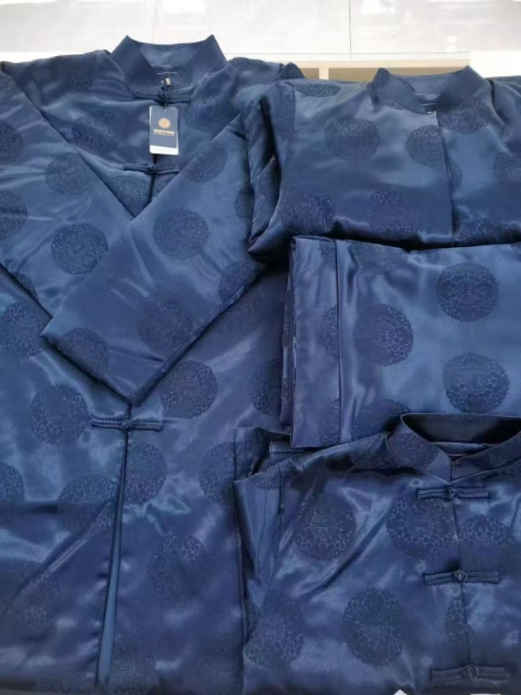 男款寿衣高档真丝刺绣中老年寿服七件套冲喜寿终百年服全套