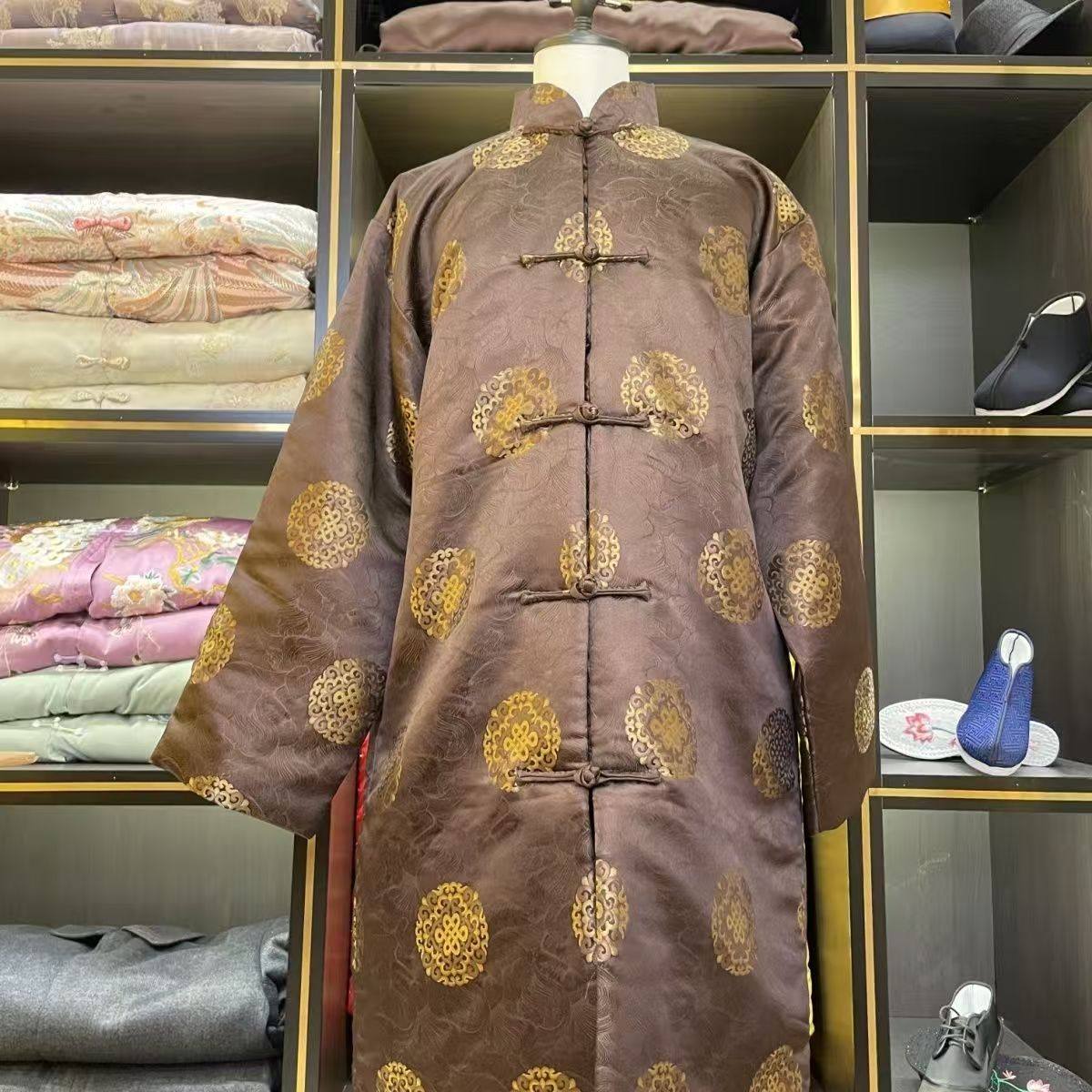 寿服高档男寿衣唐装七件套丧葬老人白事冲喜百年服寿终全套配齐