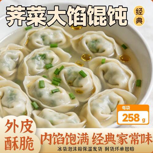 正宗老上海风味荠菜鲜肉大馅馄饨新鲜荠菜云吞早餐速冻半成品商用