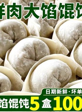 上海鲜肉大馄饨速冻批发100个手工馄饨云吞抄手早餐速食面点混沌