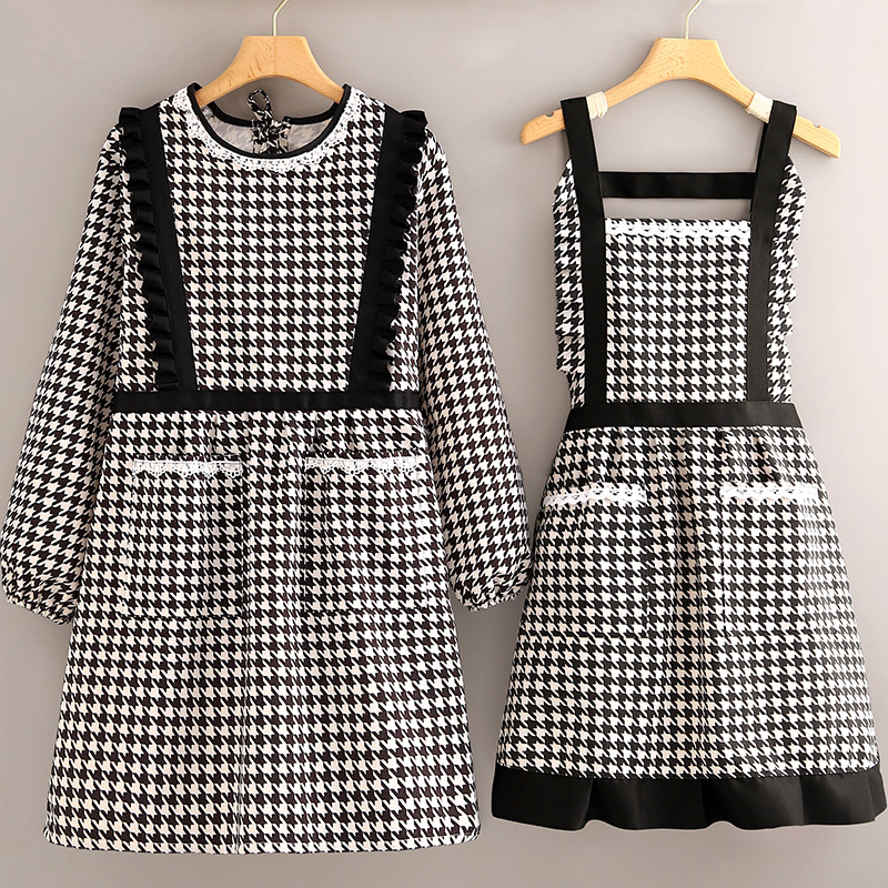 韩版罩衣女新款帆布长袖家用厨房围裙防污耐磨上班做饭大人工作服