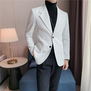 高级感暗花纹西服外套男休闲潮流西装男修身单西上衣DX45-P108