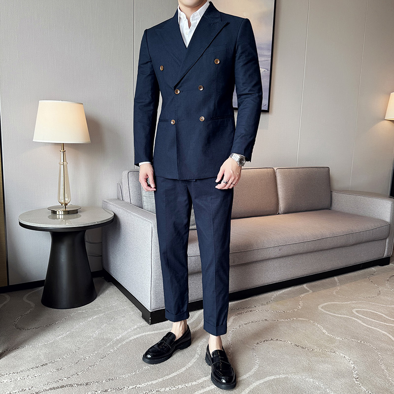 麻料薄款西装~意式那不勒斯轻薄透气潮流西装套装LJT6607-P260，男装休闲套装，电商A213