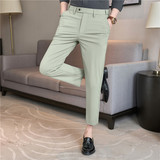 轻薄隐形松紧腰四面弹高弹力冰丝垂感丝滑西裤男九分裤JF8077-P73，男装西裤，电商A213