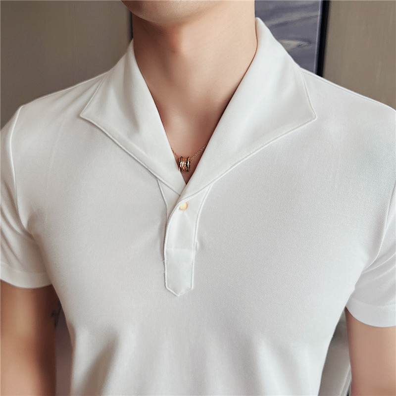 休闲polo衫男商务翻领修身T恤经典一片领短袖咖啡色PL2235-P63,男装T恤,电商A213