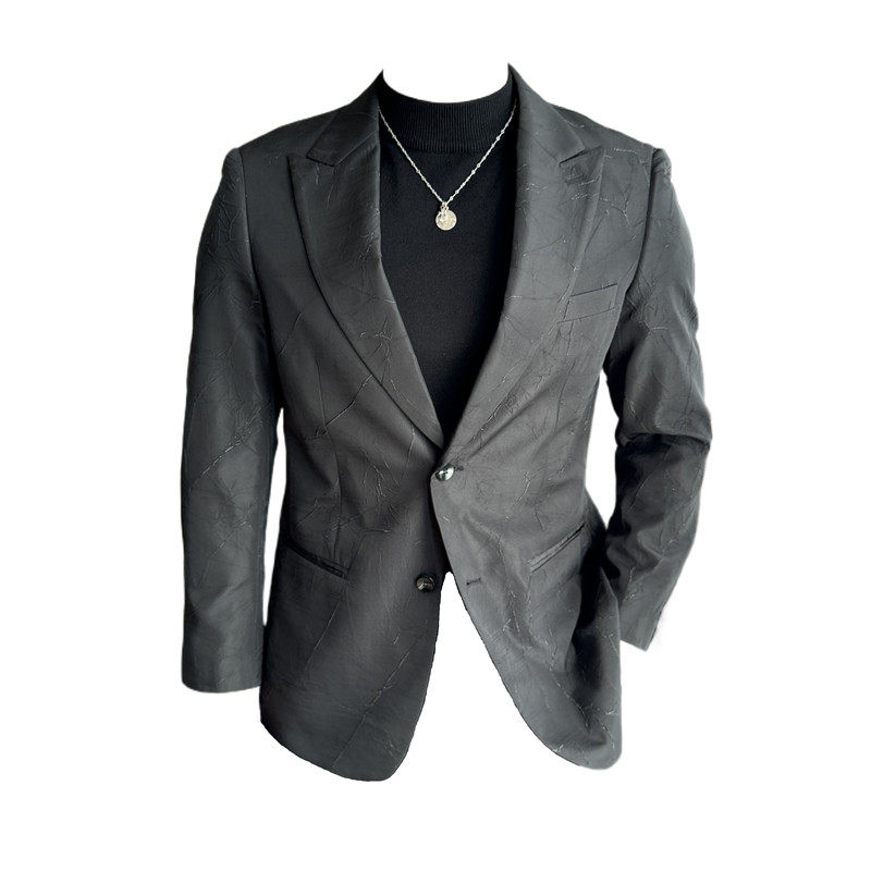 高级感提花西装外套男西服商务休闲戗驳领两粒扣单西DX632-P137，男装西服套装，电商A213